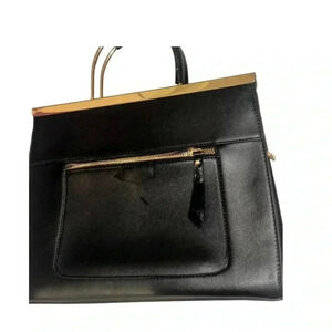 Beautiful Structured Black Bag w/ Gold Hardware